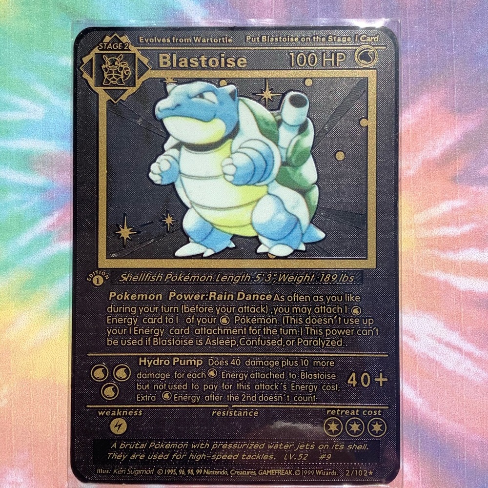 Blastoise Black Metal Card Pokemon 2/102